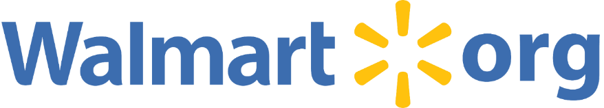 Walmart.org Logo, blue text with yellow star as period.